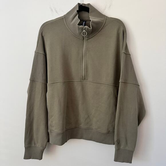 Vuori Women's Sedona Rib Half Zip Sweatshirt Metal/Olive Green XL - Picture 3 of 8